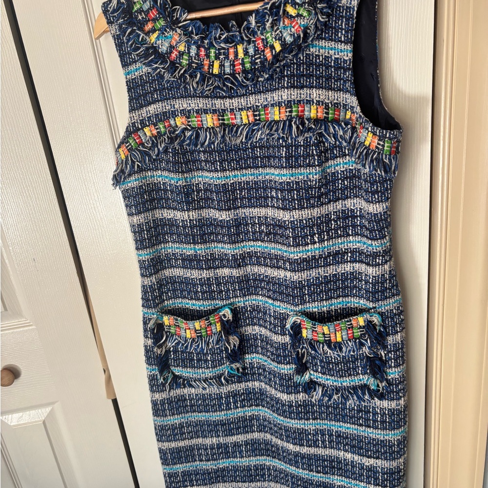 TORY BURCH Stylish Blue Tweed Dress